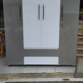 Tủ 4 Cánh HL4 - Phối Màu Trắng Xám