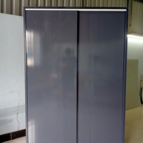 Tủ Nhựa Đài Loan 3 Cánh HL03 - Chân Lùa - Màu Xám Trắng