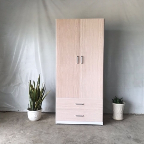 Tủ Nhựa Đại Loan 2 Cánh HL15 - Màu Sồi Sáng - Chân Đế