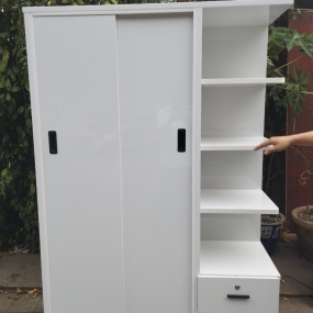 Tủ Nhựa Đài Loan 3 Cánh HL13 - Màu Trắng - Cửa Lùa