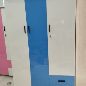 Tủ Nhựa Đài Loan 3 Cánh HL12 - Màu Trắng Phối Xanh