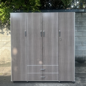 Tủ Nhựa Đài Loan 4 Cánh HL09 - Màu Vân Gỗ Xám