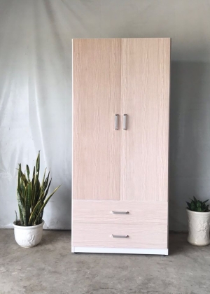 Tủ Nhựa Đại Loan 2 Cánh HL15 - Màu Sồi Sáng - Chân Đế