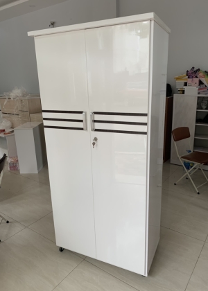 Tủ Nhựa Đại Loan 2 Cánh HL13 - Màu Trắng Sọc - Chân Đế 