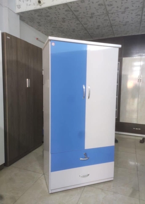 Tủ Nhựa Đại Loan 2 Cánh HL06 - Màu Xanh Trắng - Chân Đế