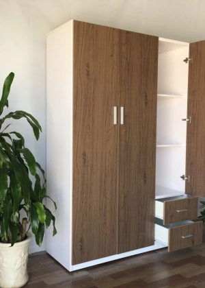 Tủ Nhựa Đài Loan 3 Cánh HL09 - Màu Sồi Đậm