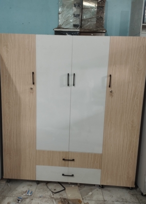 Tủ Nhựa Đài Loan 4 Cánh HL04 - Trắng Phối Xoan