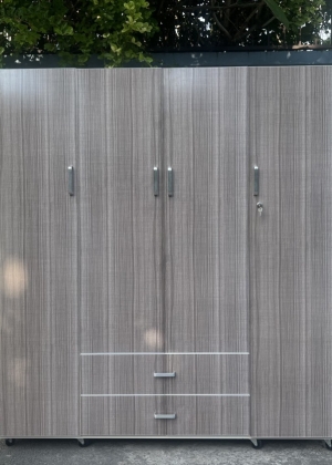 Tủ Nhựa Đài Loan 4 Cánh HL09 - Màu Vân Gỗ Xám